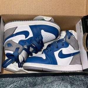 Jordans Baby Sz 4C Infants Air Jordan 1 Retro High OG TD ‘True Blue’ Sneakers